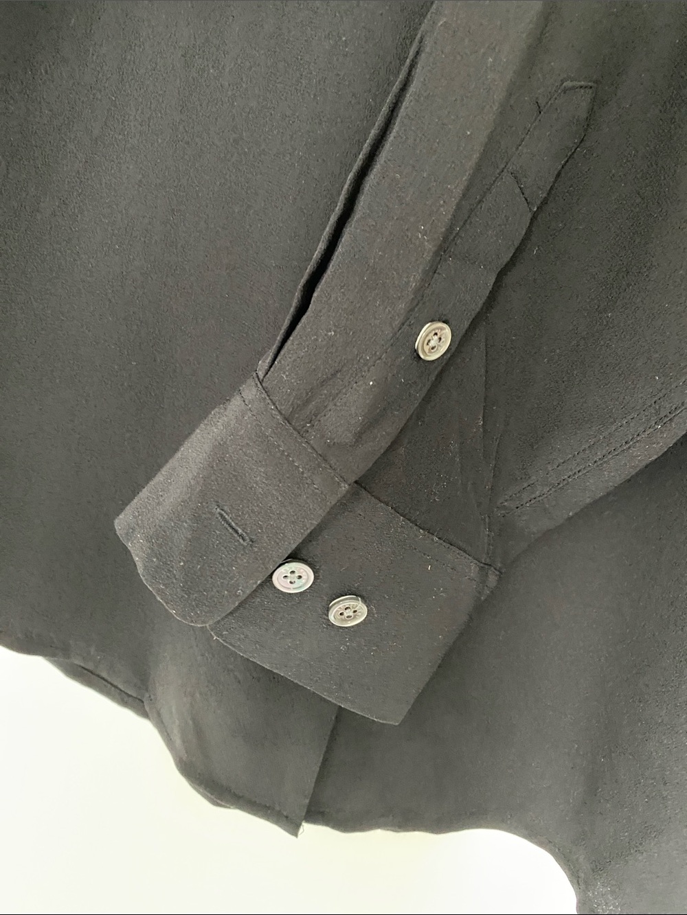 Equipment Black Long-Sleeve Silk Button-Down Shirt - Picture 4 of 7
